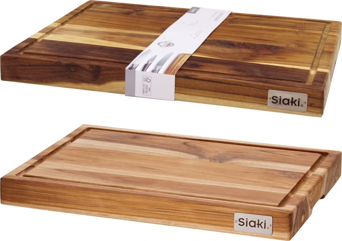 Siaki- snijplank - teak keukenaccessoire 45x35x4cm hout-aanrechtsnijplank