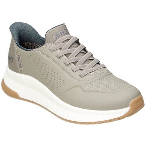 Skechers Slip-ins: Bobs Squad 4 heren sneakers - Beige - Extra comfort - Memory Foam