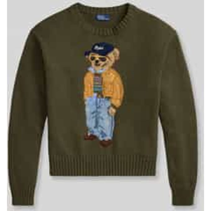 Regular fit pullover van zuivere katoen met Polo-Bear-stitching