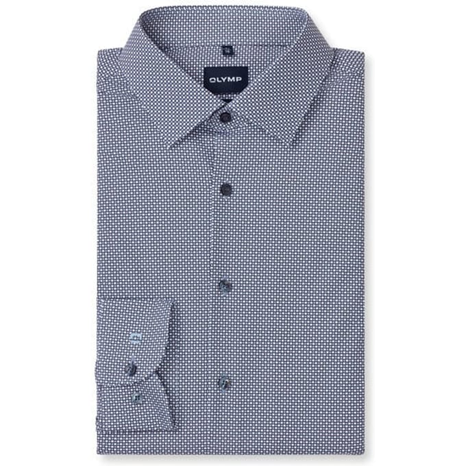 OLYMP Level Five 24/Seven Overhemd, Body Fit, Kent, Bleu