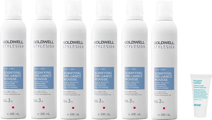 6 x Goldwell - Stylesign Bodifying Brilliance Mousse - 300 ml + GRATIS Imbue Mask Sachet