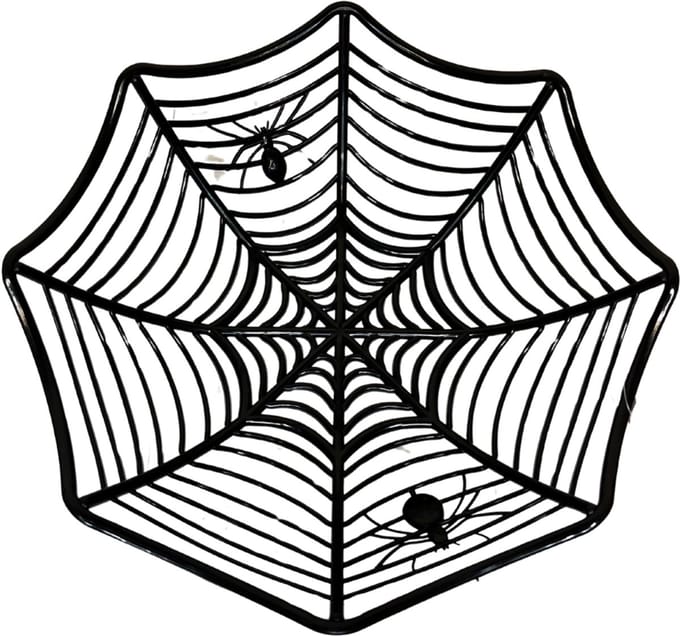 Decoratie Spinnenweb Mandje - Halloween Mand - Zwart