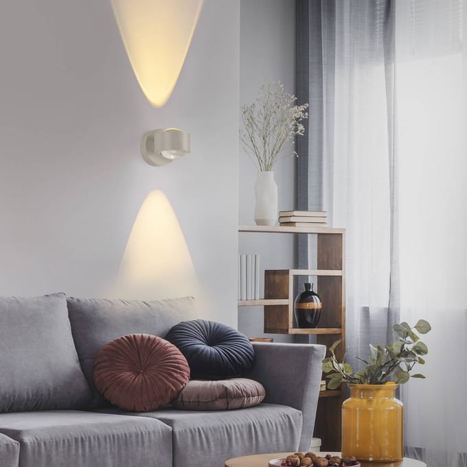 JUST LIGHT. GmbH JUST LIGHT. LED wandlamp op accu Chia, zand, ijzer, 3.000 K