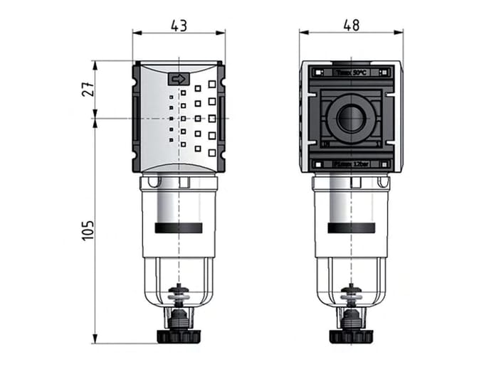 Microfilter 0.01micron G1/4'' 190l/min Futura 0