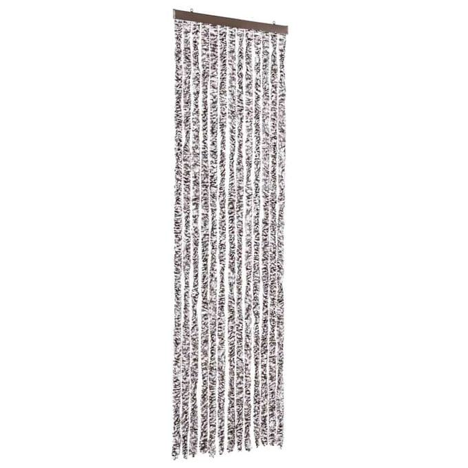 vidaXL - Vliegengordijn - 56x200 - cm - chenille - bruin - en - beige