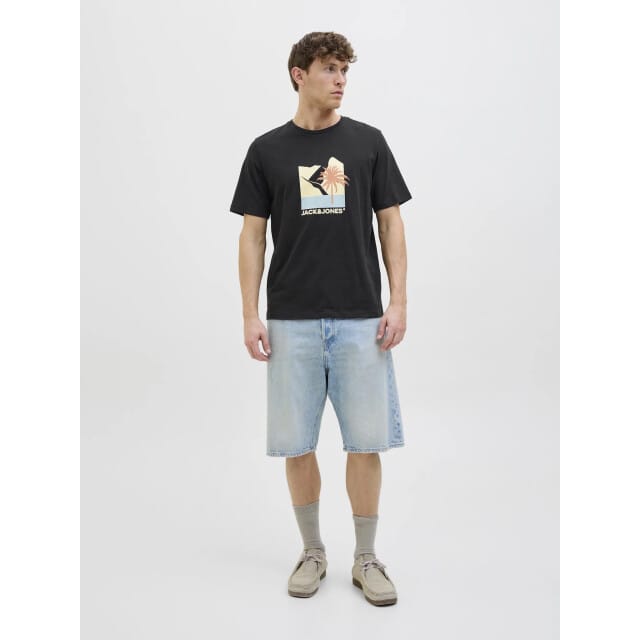 JACK&JONES JJBARBADOS TEE SS CREW NECK Heren T-shirt - Black