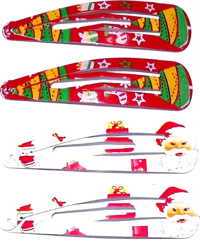 Klik-klak haarspeldjes - kerstsferen - kerstman - kerstboom - winter