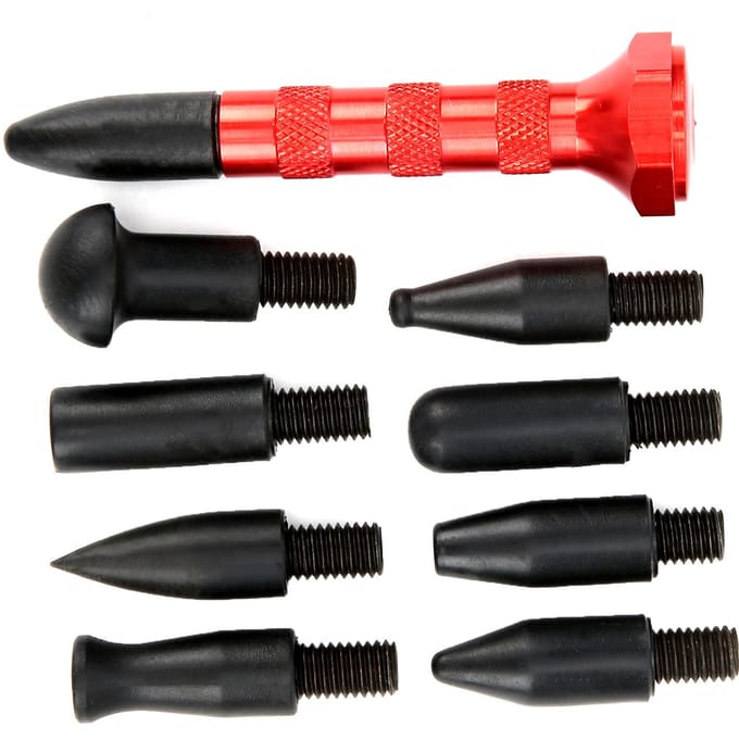 Outil de taraudage de dent avec 9 têtes différentes Alliage d'aluminium Universel Entretien de véhicule black