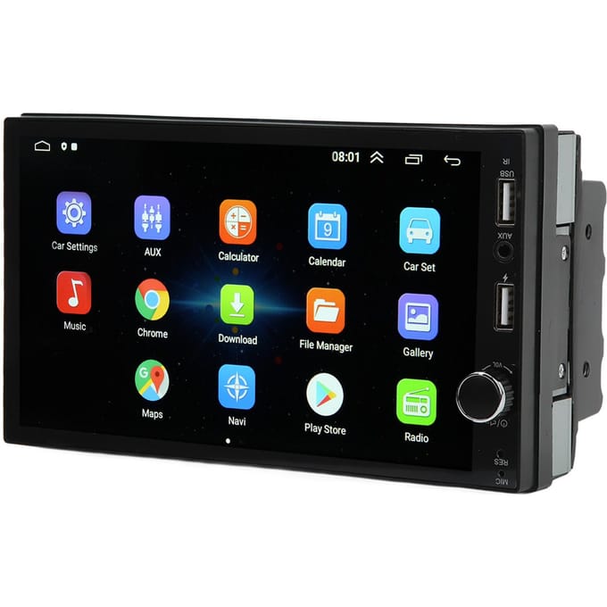 Autoradio Multimédia 7 pouces Écran Tactile Récepteur Bluetooth Navigation GPS avec Image de Recul pour Android 10.1 black
