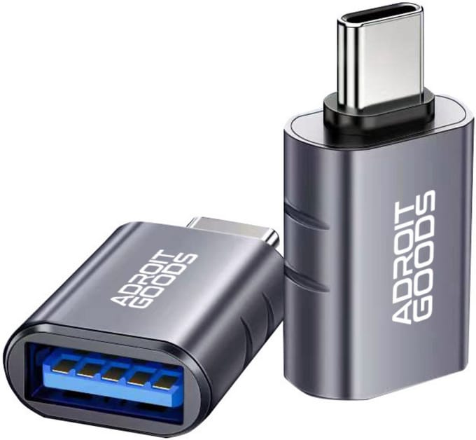 AdroitGoods 2x USB C naar USB A Adapter - USB C naar USB Adapter - USB C naar USB A Converter - USB C naar USB A Female