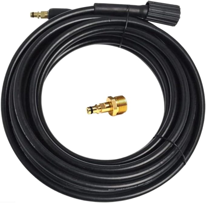 Hogedrukslang - Reinigingsslang Waterslang - Auto Wassen - Messing Quick Connect - 10 meter - Zwart