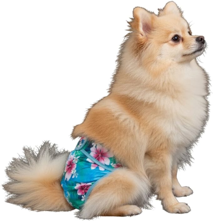 Loopsheidbroekje hond - Maat S - Magnolia - Herbruikbaar - Hondenluier - Wasbaar