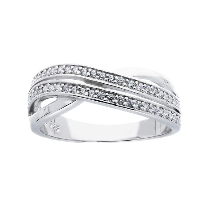 Silver Lining - Zilveren ring met steen gerodineerd