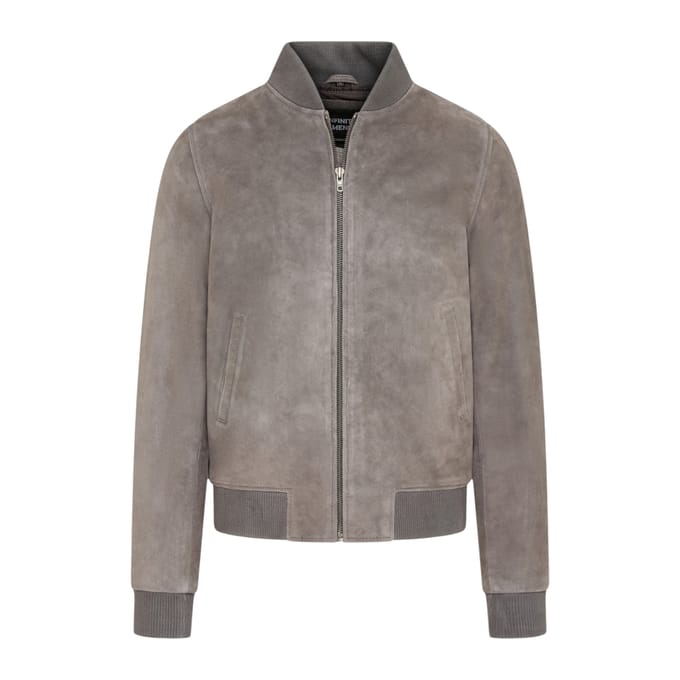 Mannen Grey Goat Suede MA-1 Bomber Jack-Auckland