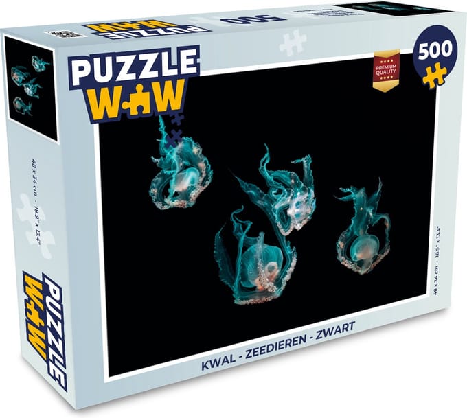Puzzel Kwal - Zeedieren - Zwart - Legpuzzel - Puzzel 500 stukjes