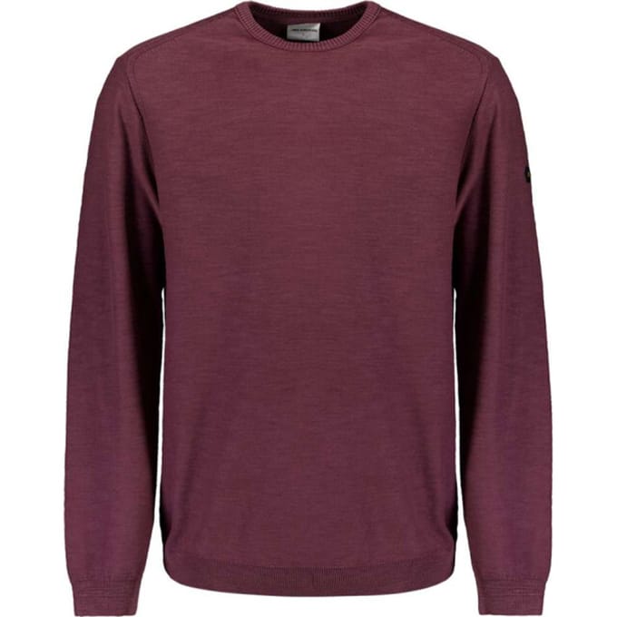 No Excess Pullover Crewneck Garment Dyed + Stone Washed Dark Wine Maat: M | Sweaters Outlet | Heren