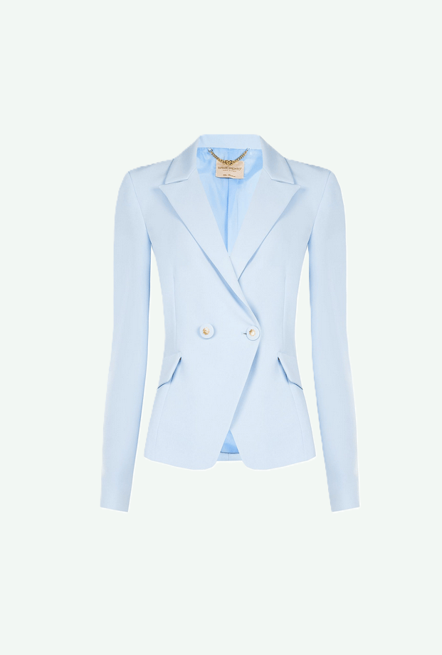 jas vrouw blauwe lucht