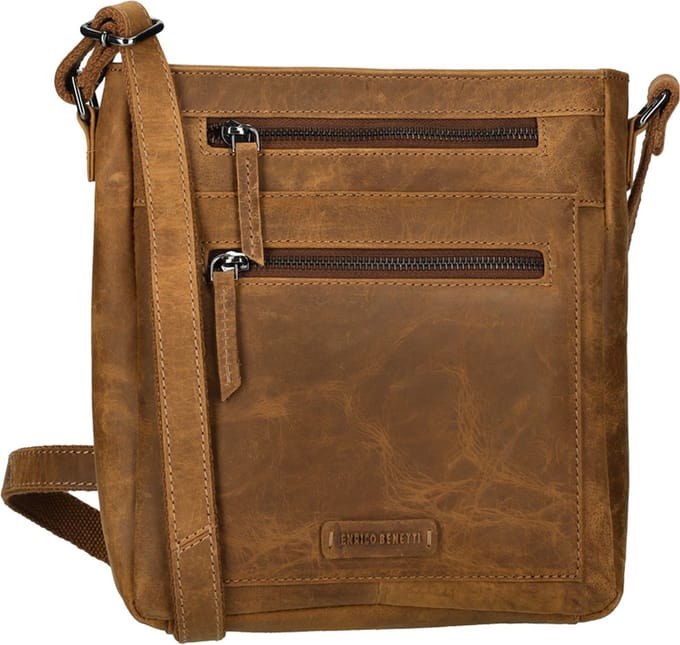 Enrico Benetti Hunter Medium Schoudertas Dames - Leer - Licht Bruin