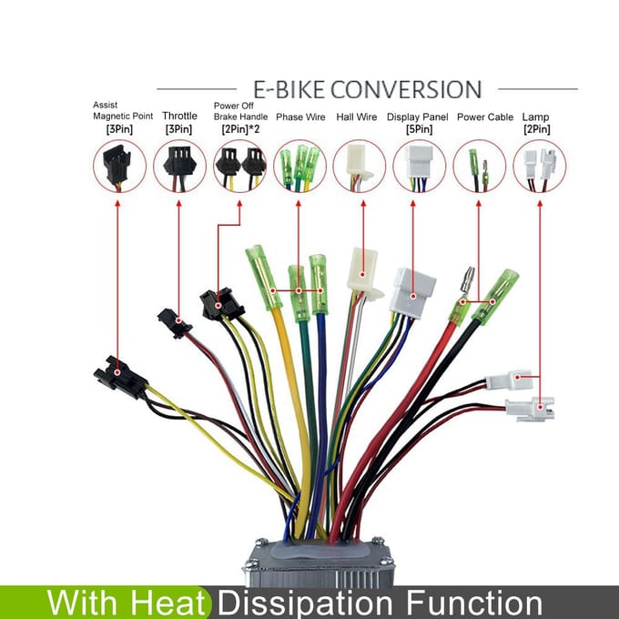 250W 350W Elektromotor S900 Displaypaneel Conversiekit Fiets Controller Kit voor Scooter Vouwfiets black