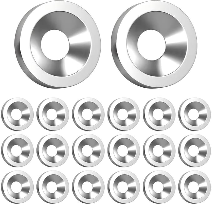 Set van 20 RVS Countersunk Ringmoeren M4 x 14 x 3mm voor Vlakke Schroeven en Bevestigingen