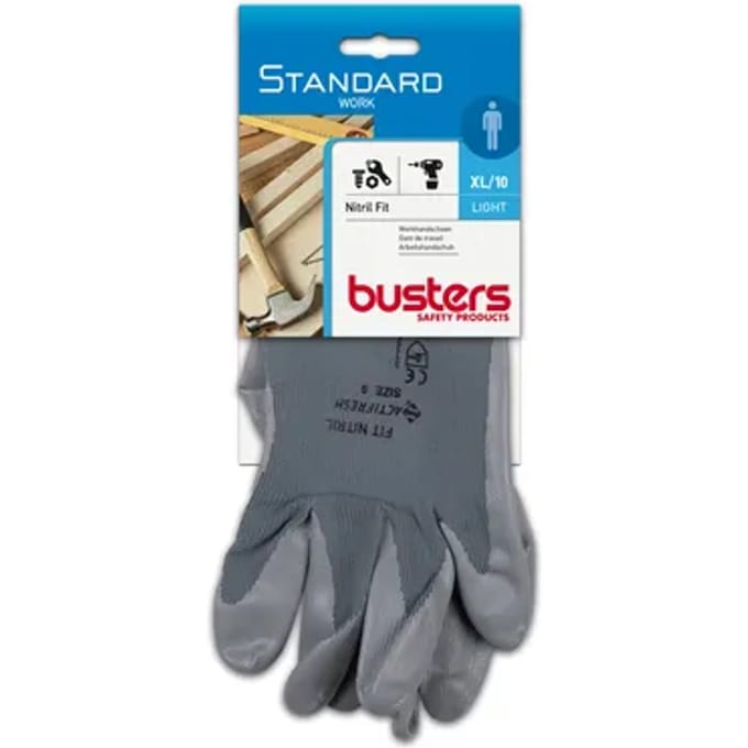 Busters Handschoenen Nitril Fit Nylon Grijs M10