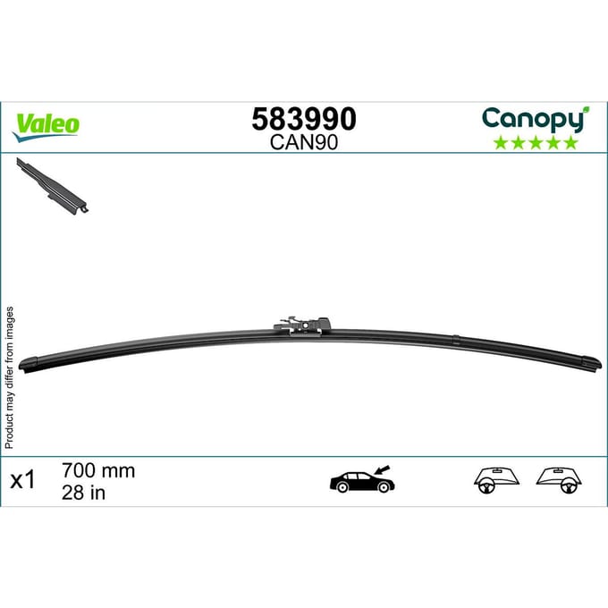 Wisserblad VALEO Canopy 583990, 700mm, Voor, 1 Stuk