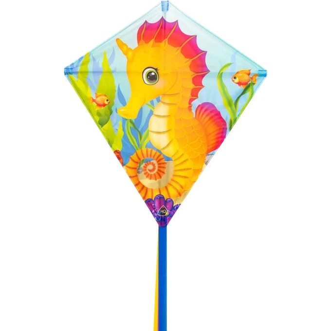 Kindervlieger HQ Eddy Seahorse 100055 Geel 68 x 68 cm + 200 cm staart