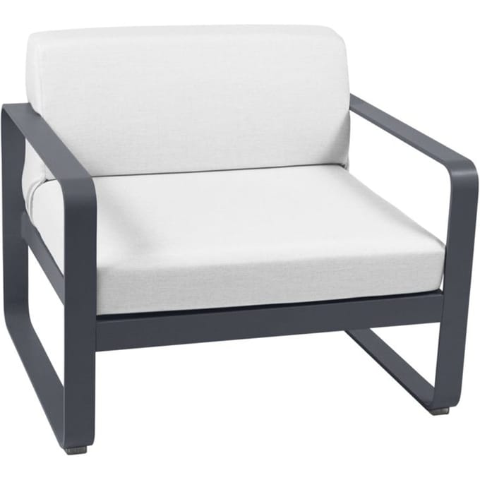 Fermob - BELLEVIE fauteuil - 81 witgrijs - 47 antraciet mat - 4 - 6 Wochen