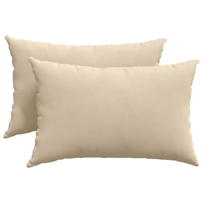 vidaXL - Zitkussens - 2 - st - Stof - Crème - 60 - x - 40 - cm