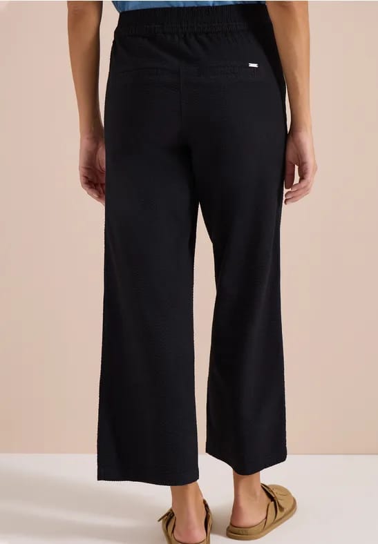 Wide Legs broek in seersucker kwaliteit