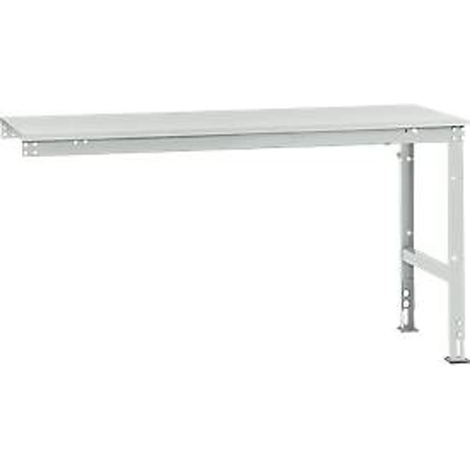 Manuflex AU6081.7035 Werk aanschuiftafel universele standaard met melamine schijf, bxdxh = 1750 x 800 x 760-870 mm Grijs-wit (RAL 7035)
