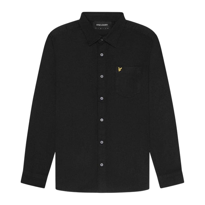 Lyle & Scott Twill-overhemd met logo voor heren (Zwart)
