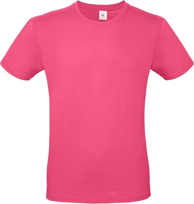 B&C Basic T-shirt - roze - ronde hals - heren - katoen - 145 grams S