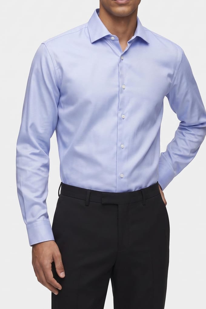 Calvin Klein Slim Perf Solid Shirt Stream Taglia: 46 | Camicie Business Outlet | Uomo