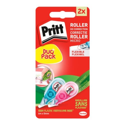 Pritt Correctieroller 2x6m 5mm – Micro Tape Roller – Correctietape voor School & Kantoor – Direct Overschrijfbaar & Precisie