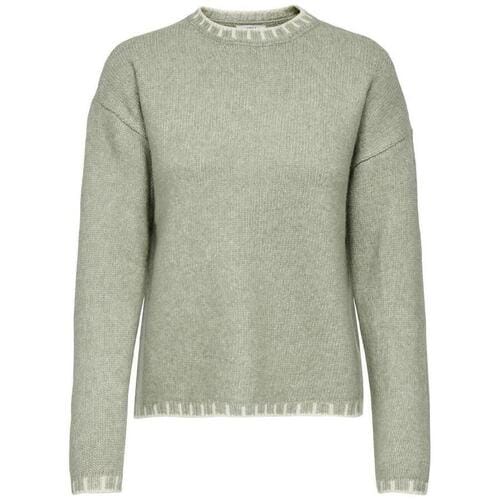 Jacqueline de Yong Trui Jdysilja L/s On Contrast Pullover K 15361187 Seagrass/sandshell Dames Maat - S