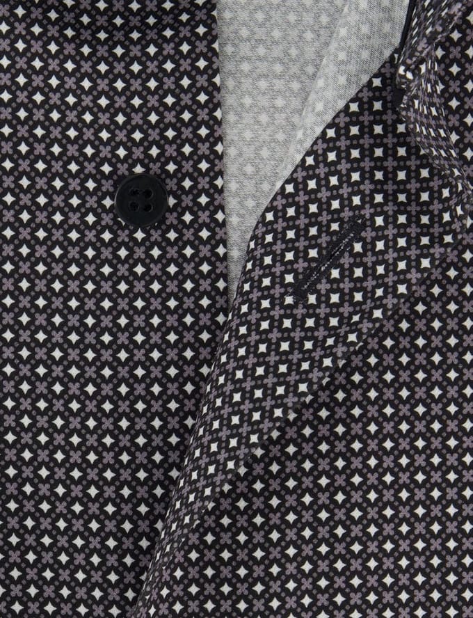 Eterna overhemd grijze print Modern Fit
