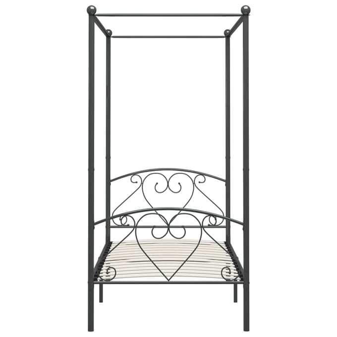 vidaXL - Hemelbedframe - metaal - grijs - 100x200 - cm