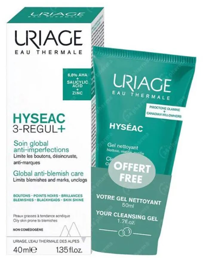 Uriage Hyseac 3-Regul + 40ml + gratis hyseac gel 50ml