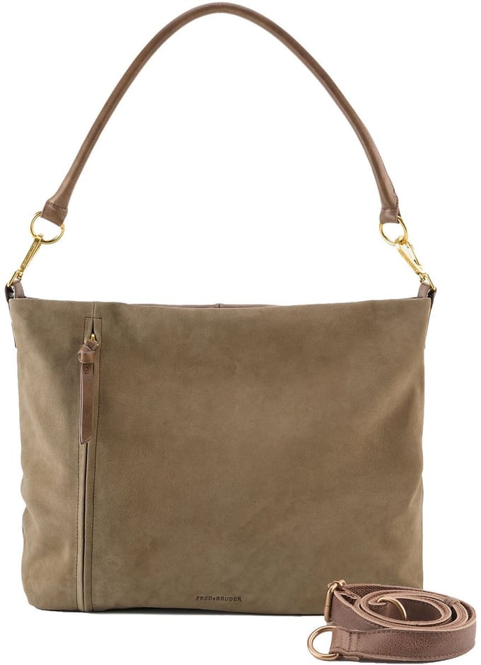 FREDsBRUDER Leren schoudertas Beyond Hobo Bag Taupe