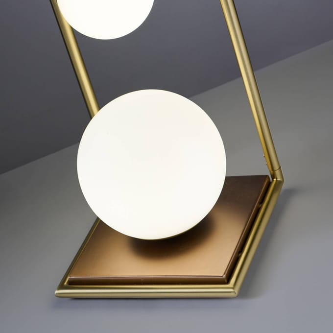 miloox by Sforzin Tafellamp Buble goud opaalglas 4-lamps dimmer