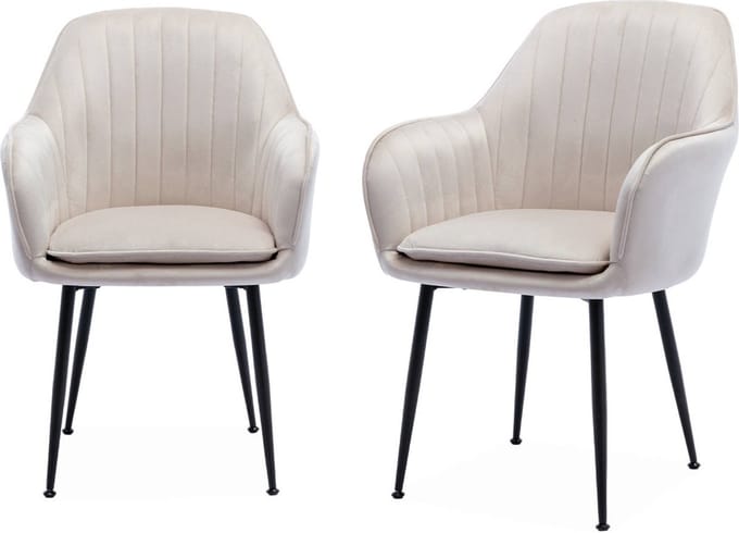 sweeek - Velours fauteuils shella, b 57 x d 59 x h 84,5 set van 2