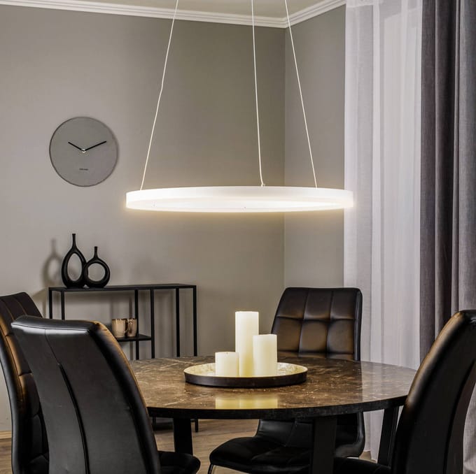 Arcchio LED hanglamp Albiona, wit, 1 ring, Ø 60 cm