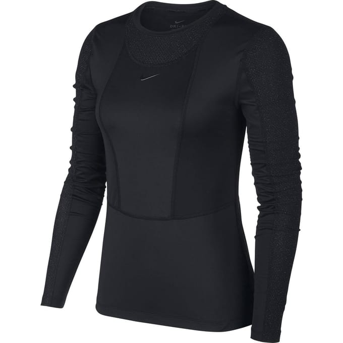 Nike - Maat M W Np Ls Warm Hollywood Top Dames Sporttrui - Black/Clear