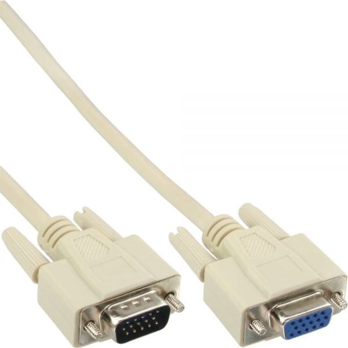 VGA monitor verlengkabel - CCS aders / beige - 3 meter