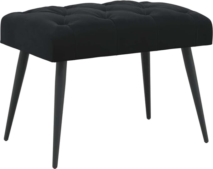 vidaXL - Bank - met - knopen - tufting - Zwart - 60 - x - 40 - x - 45 - cm - Fluweel