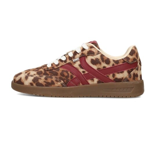POSH by Poelman MEGAN Dames Sneakers - Bruin met combinatie