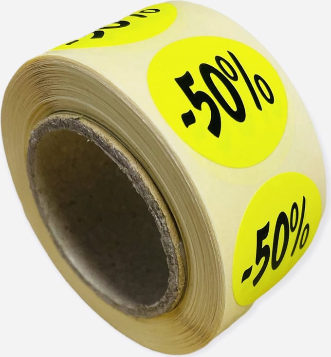Etiketten Rond 27 mm Fluor Geel 50%