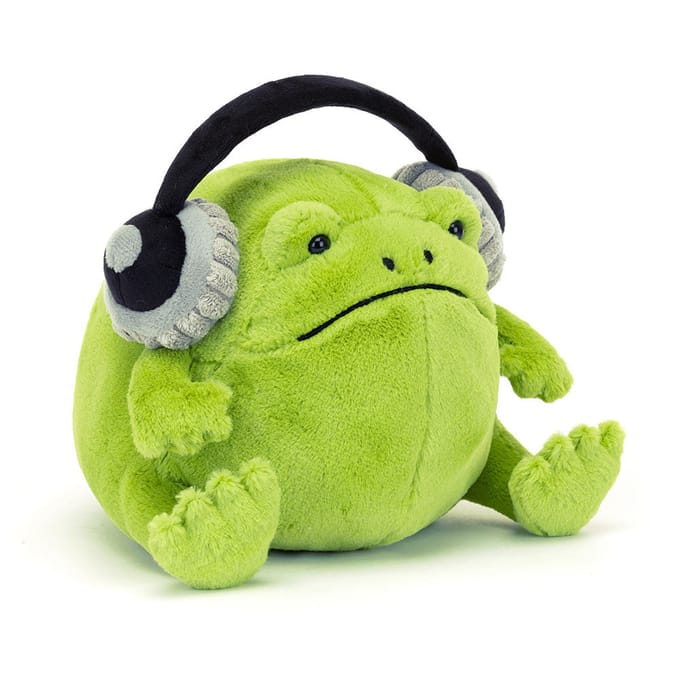Jellycat knuffel Ricky Rain Frog Headphones