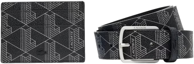 Lacoste The Blend Geschenkset - Creditcardhouder en riem (palm green, 110 cm)